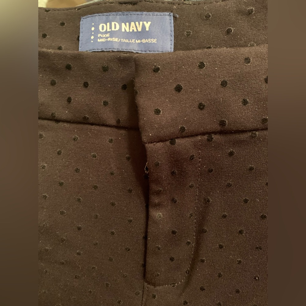 Old Navy Black Polka Dot Pixie Pants Trousers Size 16
